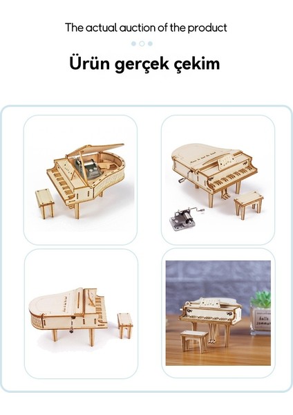 3D Üç Boyutlu Bulmaca Ahşap Piyano El Yapımı Dıy El Sanatları Müzik Kutusu (Yurt Dışından) modelleri