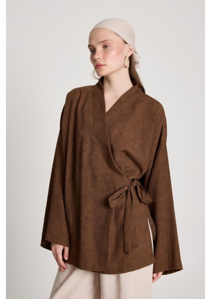 Bellamy Bağlamalı Keten Kimono Kahve fiyatları