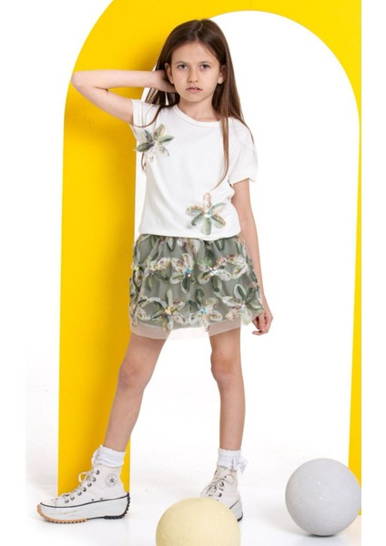 Kız Çocuk Zambak Detaylı Etekli Takım modelleri