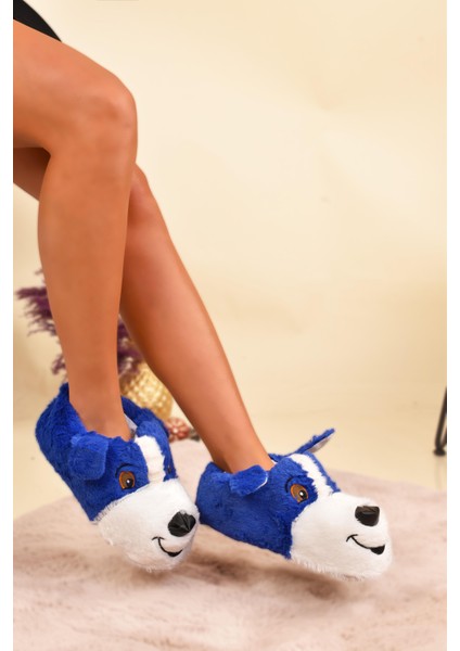 Unisex Köpek Figürlü Peluş Panduf Ev Pandufu Ev Botu
