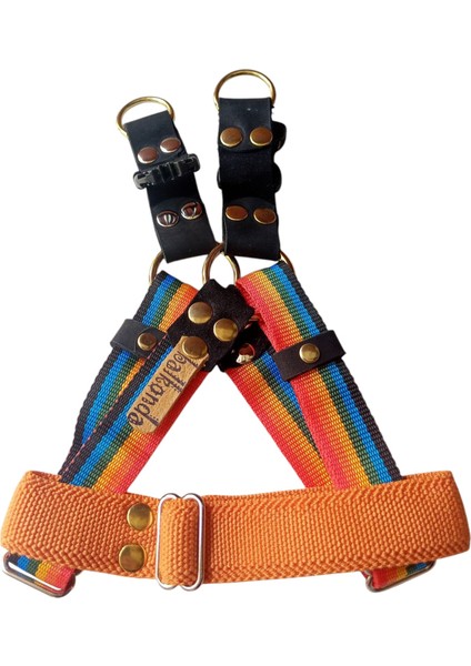Köpek göğüs tasması küçük ve orta ırk yumuşak renkli kolon hakiki deri kapamalı genişlik:2,5cm göğüs ölçüsü:40-65cm ayarlamalı dog harness GT3-7