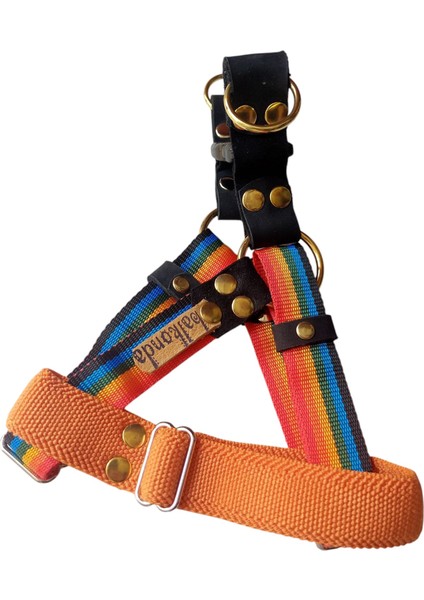 Köpek göğüs tasması küçük ve orta ırk yumuşak renkli kolon hakiki deri kapamalı genişlik:2,5cm göğüs ölçüsü:40-65cm ayarlamalı dog harness GT3-7