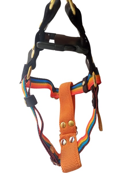 Köpek göğüs tasması küçük ve orta ırk yumuşak renkli kolon hakiki deri kapamalı genişlik:2,5cm göğüs ölçüsü:40-65cm ayarlamalı dog harness GT3-7