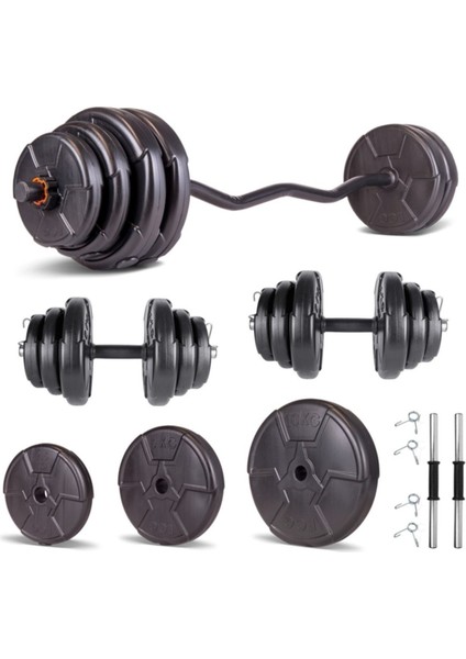 Ecgspor Hero Serisi 105 kg Dambıl Seti ve Halter Seti Ağırlık Fitness Seti