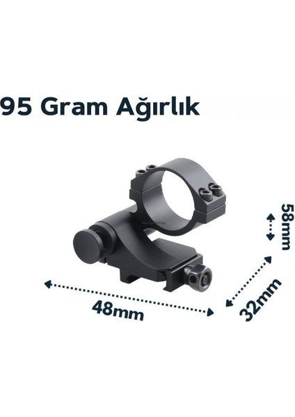 30MM Dürbün ve Magnifier Için Yana Katlanır Picatinny Montaj Ayağı Sctm-17