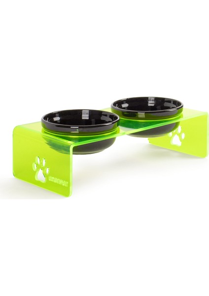 2'li Yeşil Pleksi Dekoratif Kedi ve Köpek Seramik Mama & Su Kabı Paspas Hediye fırsatları