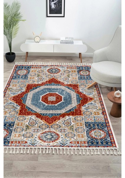 Antique AN003 Çok Renkli Hav Toz Vermez Salon Mutfak Koridor Oturma Odası Yolluk Halı modelleri