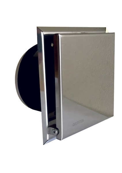 Aspiratör Marin 02 DEKORATIF 304 Paslanmaz Panelli, 100 lük, Sessiz Banyo, Wc, Mutfak Aspiratörü, 100 M3/h, Baca Çapı 99 Mm. Geri Tepme Valfli, Duvar ve Tavan Tipi Aspiratör [enerji Sınıfı A]