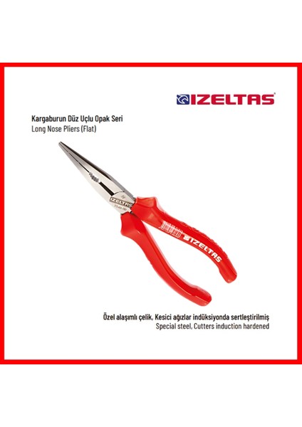 | İzole Karga Burun Pense, 160 mm Opak Seri, Güvenli ve Dayanıklı