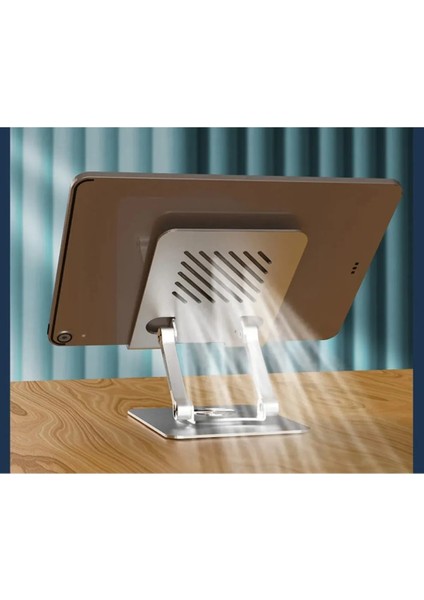 Telefon Tablet Standı Metal 360 Dönen Ayarlanabilir Kademeli Stand Delikli Havalandırmalı Güçlü fırsatları