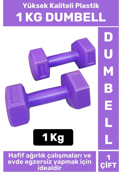 Premium Yüksek Kaliteli Plastik Egzersiz Pilates Isınma Ev Hafif Ağırlık Antrenman 2 x 1 kg Dambıl