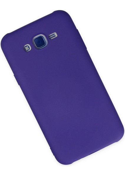 Samsung Galaxy J7 Kılıf Nano Içi Kadife Silikon - Mor Bstmy
