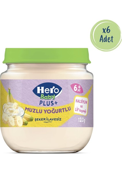 Plus Muzlu Yoğurtlu Kavanoz Mama 120g x6