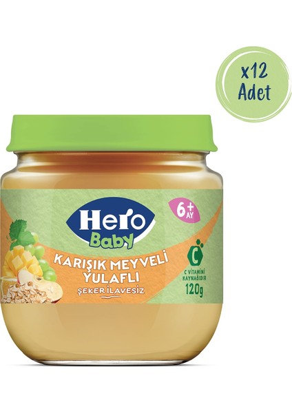 Karışık Meyveli Yulaflı Kavanoz Mama 120g x12