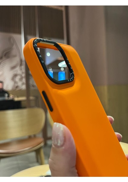 iPhone 13 Pro Max Yumuşak Dokulu Turuncu Telefon Kılıfı