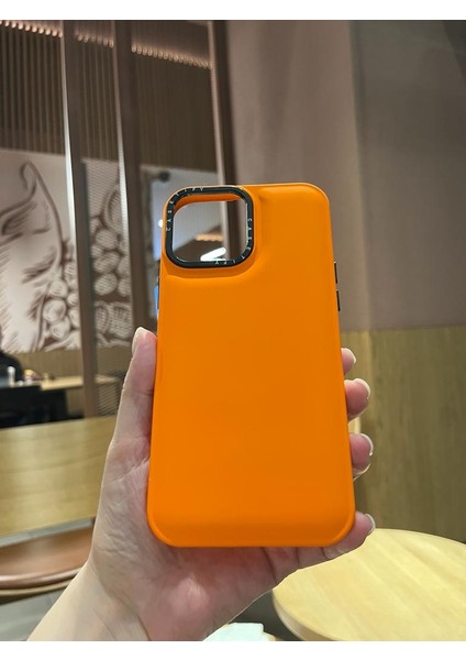 iPhone 13 Pro Max Yumuşak Dokulu Turuncu Telefon Kılıfı