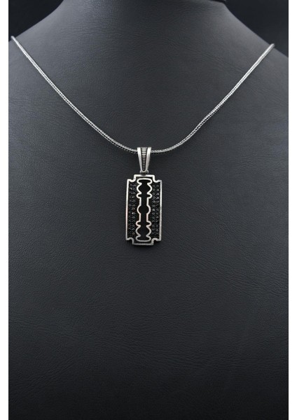 Jilet Desenli Mikro Taş Süslemeli 925 Ayar Gümüş Kolye Zincir 901799 fırsatları