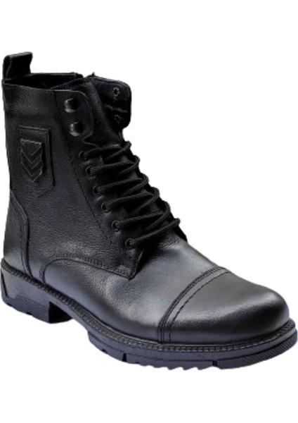 Swat Life 4246 Siyah Erkek Hakiki Deri Bot