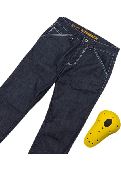 P-074 Korumalı Motosiklet Kot Pantolon Mavi