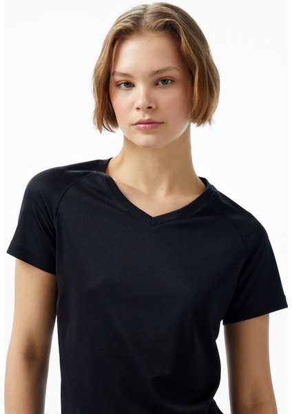 Natalja Ss Kadın Siyah Koşu T-SHIRT.050 fırsatları