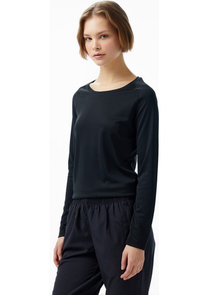 Natalja Ls Kadın Siyah Koşu T-SHIRT.050