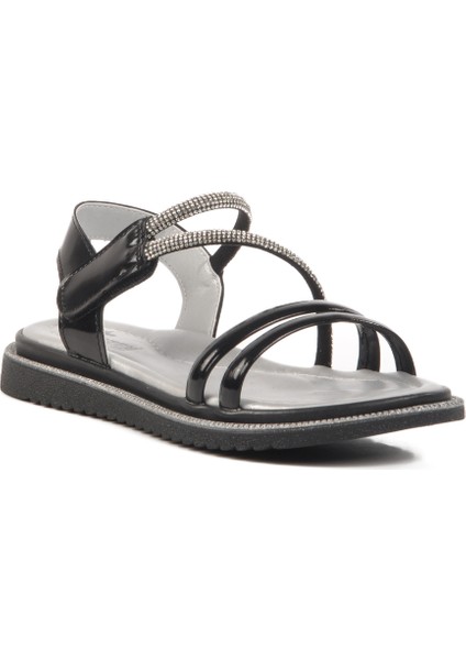 Siyah Rugan Cırtlı Ortopedik Kız Çocuk Sandalet 25T103 F modelleri