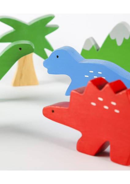Ahşap Oyuncak Dinozor Seti – Montessori Uyumlu Doğal Ahşap Eğitici Oyuncak