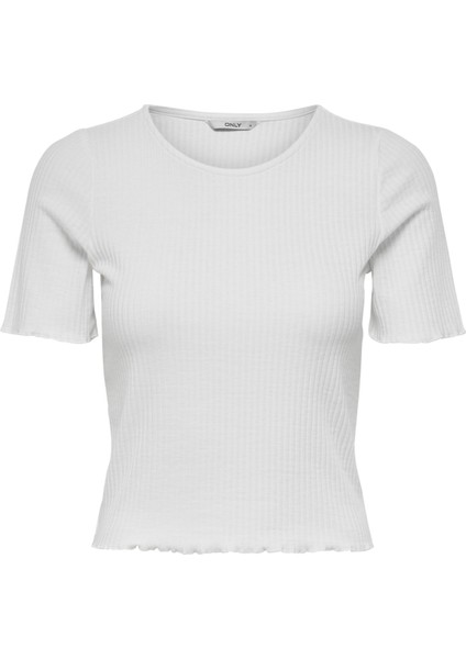 Kadın Kısa Kollu Fırfırlı Crop T-Shirt - 15201206 Onlemma indirimleri