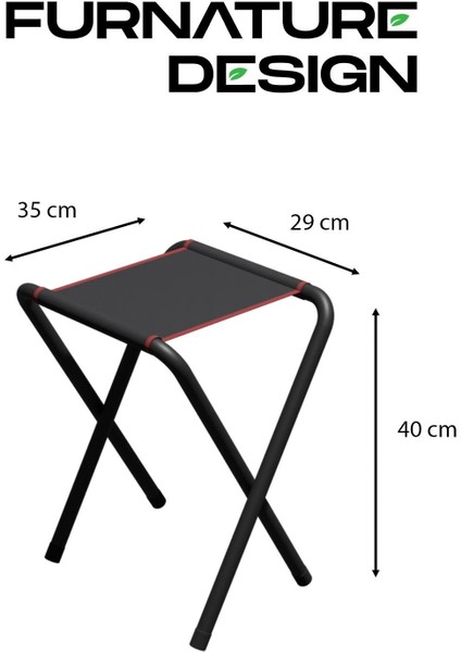 4 Adet Katlanır Kamp Taburesi ve Katlanır Kamp Masası Seti 45X60