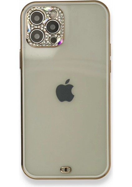 Iphone 12 Pro Kılıf Liva Taşlı Silikon - Beyaz Bstmy