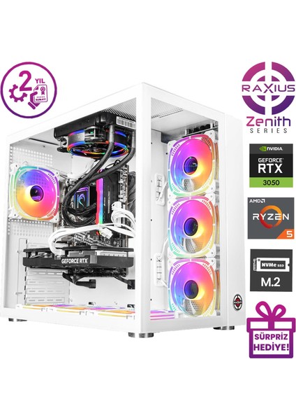 Zenith Z2 R5 3050-56A011 Ryzen5 5600 32 GB 512SSD RTX3050 8 GB Windows 11 Pro Gaming Masaüstü Bilgisayar