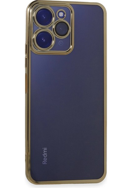 Xiaomi Redmi 12 Kılıf Razer Lensli Silikon - Gold Bstmy