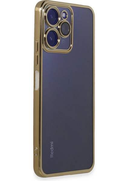 Xiaomi Redmi 12 Kılıf Razer Lensli Silikon - Gold Bstmy