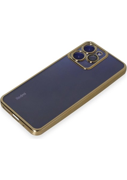 Xiaomi Redmi 12 Kılıf Razer Lensli Silikon - Gold Bstmy