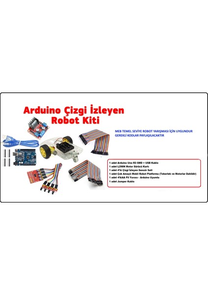 Çizgi Izleyen Robot Meb Yarışmalarına Uygun Set Arduino Meb Tübitak Yarışma