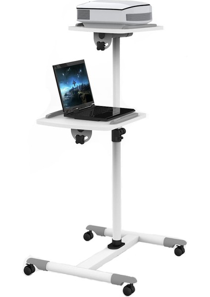 COD-SP10 2 Tablalı Tekerlekli 110 Cm Projeksiyon Notebook Sehpası Standı