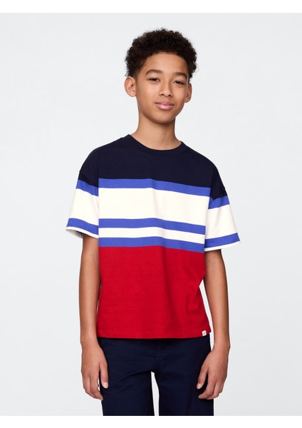 Erkek Çocuk Çizgili Relaxed Original T-Shirt