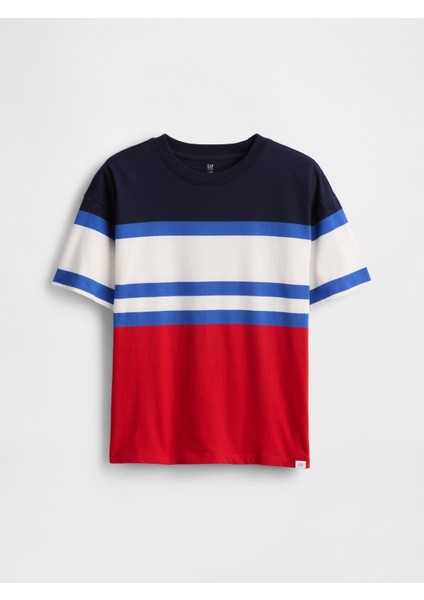 Erkek Çocuk Çizgili Relaxed Original T-Shirt fırsatları