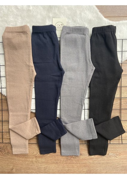 Fitilli Şardonlu Çocuk Tayt 4'lü Takım