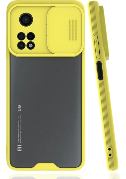 Xiaomi Mi 10T Pro Kılıf Platin Kamera Koruma Silikon - Sarı Bstmy