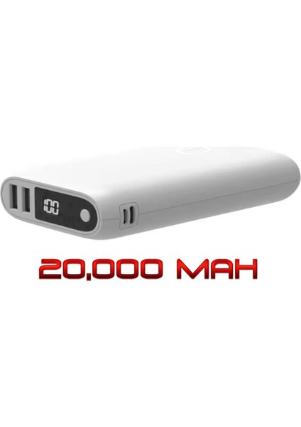 20.000 Mah 2x Usb-A Çıkışlı 5V 2.1A Dijital Gösterge Powerbank
