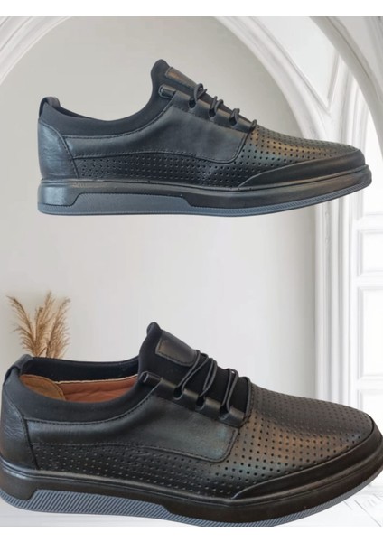 Delikli Deri Hava Alan Yazlık Ortapedik Spor Casual Sneaker Ayakkabı