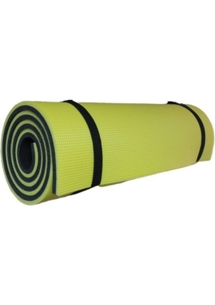 Professional Mat 10 mm Çift Taraflı Sarı Siyah Pilates ve Yoga Matı 55X171 cm