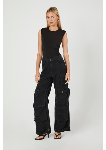 F21 High-Rise Kargo Jean Pantolon