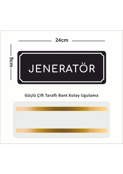 Jeneratör - Ofis Departman Kapı Isimliği, Yönlendirme Levhası 24X9 cm 4mm
