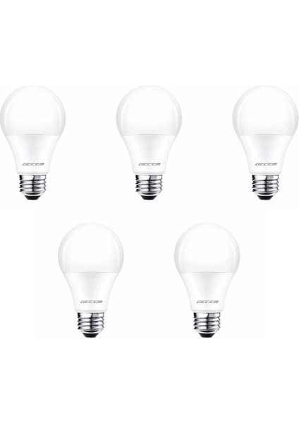 5 Adet Gecem 9W LED Ampul E27 Duy 3000K - Günışığı