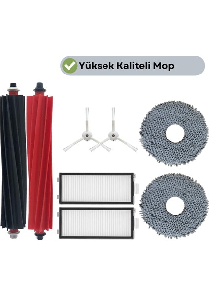 Roborock Q Revo Master Beyaz Uyumlu Fırça Hepa Filtre Mop Seti-7 Parça