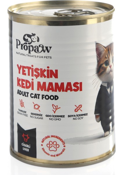 Kedi Yaş Mama Ciğerli Konserve Jöleli Premium Parça Etli Yemek Besleyici Tahılsız Temiz Içerik