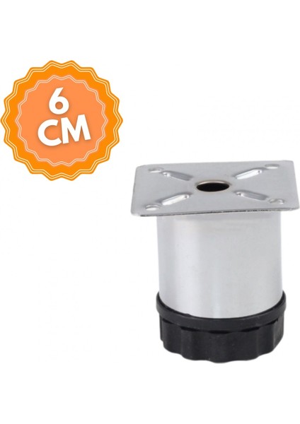 Ayarlanabilir 6 cm Bingolu Krom Metal Mobilya Ayağı, Lüks Metal Mobilya Ayak, Koltuk, Dolap, Şifonyer Ayak
