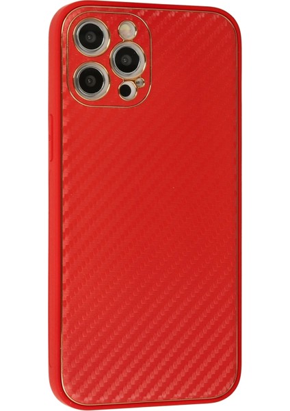 Iphone 12 Pro Kılıf Coco Karbon Silikon - Kırmızı Bstmy